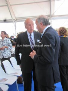 President Giscard d'Estaing with Laurent Fabius