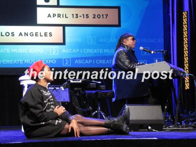 Janelle Monáe and Stevie Wonder in an improvised duo