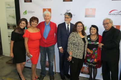 Paul Schrade (3rd from left), Bruce Goldstein (4th), Dolores Huerta, actor Edward James Olmos